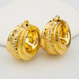 African Dubai Golden Hoop Earrings Bridal Gift