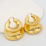 African Dubai Golden Hoop Earrings Bridal Gift