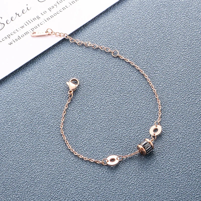 Titanium Steel Transfer Bead Retro Bracelet