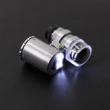 60x Handheld Mini Pocket Microscope Loupe LED Light