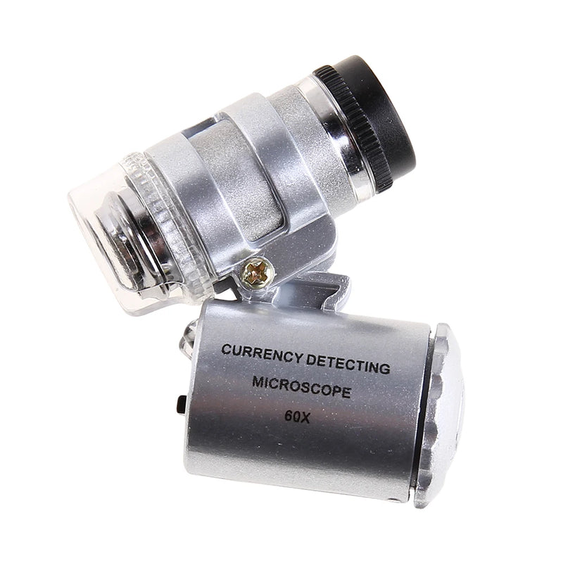 60x Handheld Mini Pocket Microscope Loupe LED Light