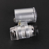 60x Handheld Mini Pocket Microscope Loupe LED Light