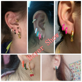 Colorful Dripping Oil Hoop Earring For Anniversary Party Gift