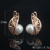 Rose Drop Earrings Simulated Pearl Flowers Jewelry