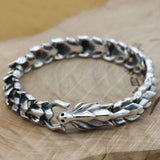 Keel Dragon Bracelet Men's Domineering Silver Retro Men Cuff Bracelet