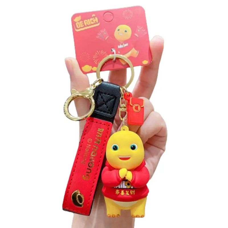 Cartoon Milk Dragon Keychain Pull-back Car Trinket