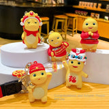 Cartoon Milk Dragon Keychain Pull-back Car Trinket