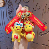 Cartoon Milk Dragon Keychain Pull-back Car Trinket