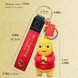 Cartoon Milk Dragon Keychain Pull-back Car Trinket