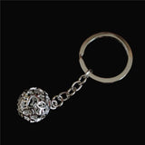 925 Silver Key Chain Ball Pendant Hollow Design