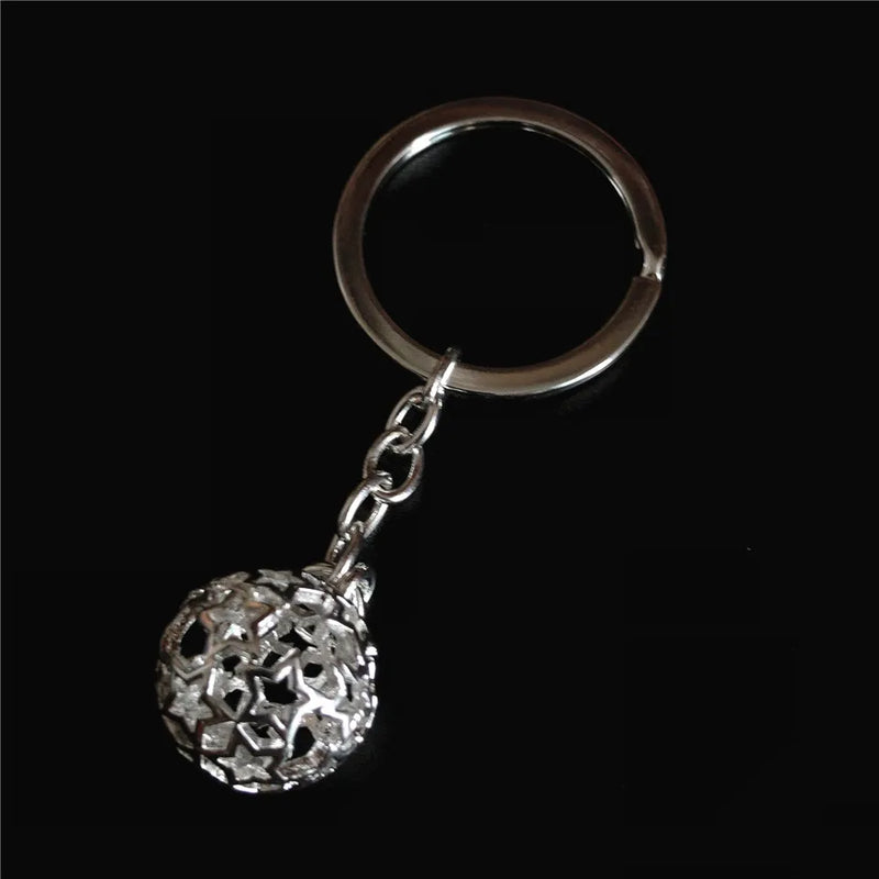 925 Silver Key Chain Ball Pendant Hollow Design