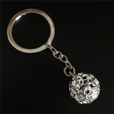 925 Silver Key Chain Ball Pendant Hollow Design