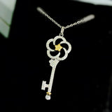 Yellow Crystal Zircon Diamonds Pendant Necklace for Women