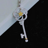 Yellow Crystal Zircon Diamonds Pendant Necklace for Women