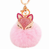 Rhinestone Vulpes Head Key Chain Ring A281