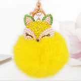 Rhinestone Vulpes Head Key Chain Ring A281