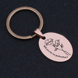 Godmother Oval Pendant Keyring Engraved Gift Idea