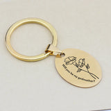 Godmother Oval Pendant Keyring Engraved Gift Idea