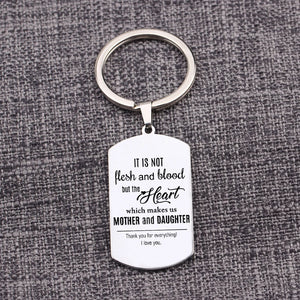 Stepdaughter Gift Keychain Dog Tag Pendant Mother's Day
