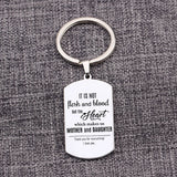 Stepdaughter Gift Keychain Dog Tag Pendant Mother's Day