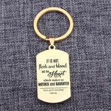 Stepdaughter Gift Keychain Dog Tag Pendant Mother's Day