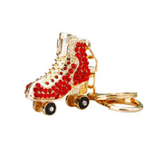 Rhinestone Roller Skates Shoes Key Chain Holder Purse Bag Pendant