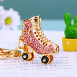 Rhinestone Roller Skates Shoes Key Chain Holder Purse Bag Pendant