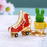 Rhinestone Roller Skates Shoes Key Chain Holder Purse Bag Pendant