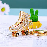 Rhinestone Roller Skates Shoes Key Chain Holder Purse Bag Pendant