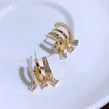 Zircon Multi-layer Vertical Bar Geometric Earrings Party Jewelry