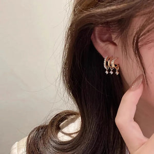 Zircon Multi-layer Vertical Bar Geometric Earrings Party Jewelry