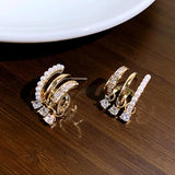 Zircon Multi-layer Vertical Bar Geometric Earrings Party Jewelry