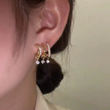 Zircon Multi-layer Vertical Bar Geometric Earrings Party Jewelry