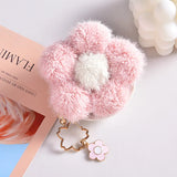 Korea Plush Flower Sun Flower Keychain Women Hairball Bag Pendant