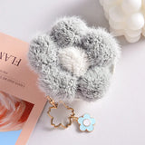 Korea Plush Flower Sun Flower Keychain Women Hairball Bag Pendant