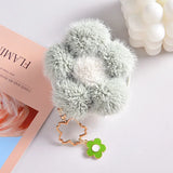 Korea Plush Flower Sun Flower Keychain Women Hairball Bag Pendant