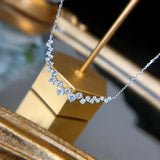 Korea Simulated Diamond Charm Women 925 Silver Necklace Love Birthday Gift