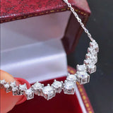 Korea Simulated Diamond Charm Women 925 Silver Necklace Love Birthday