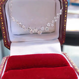 Korea Simulated Diamond Charm Women 925 Silver Necklace Love Birthday