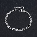 Korea Style Wave Anklet Bracelet Silver Chain Ankle Bracelet SB157