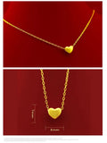 14K Matte Heart Pendant Necklace for Women Wedding