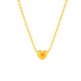 14K Matte Heart Pendant Necklace for Women Wedding