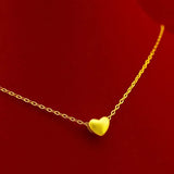 14K Matte Heart Pendant Necklace for Women Wedding