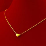 14K Matte Heart Pendant Necklace for Women Wedding