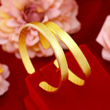 22k Yellow Bracelet Jewelry Women Wedding Engagement Statement Bangles