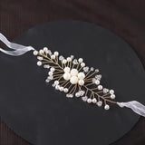 Bridal Bridesmaid Pearl Hand Flower Bracelet Wedding Gift
