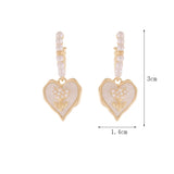 Flower Love Heart Pearl Earrings for Women