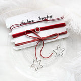 Velvet Lace Choker Necklace Set with Bowknot Star Pendant