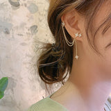 Octagonal Star Tassel Earring for Women Crystal Earings