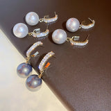 Golden Pearl Drop Earrings Bohemian Wedding Jewelry Gift